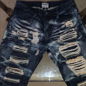 Ripped jean shorts